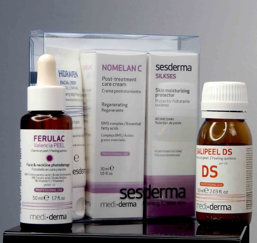 Productos para realizar el peeling sesderma en clinca ocean de marbella